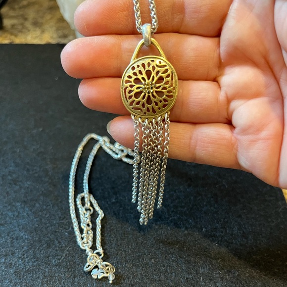 Lucky Brand Two Tone Tassel Gold and Silver Pendant Necklace - Picture 2 of 16